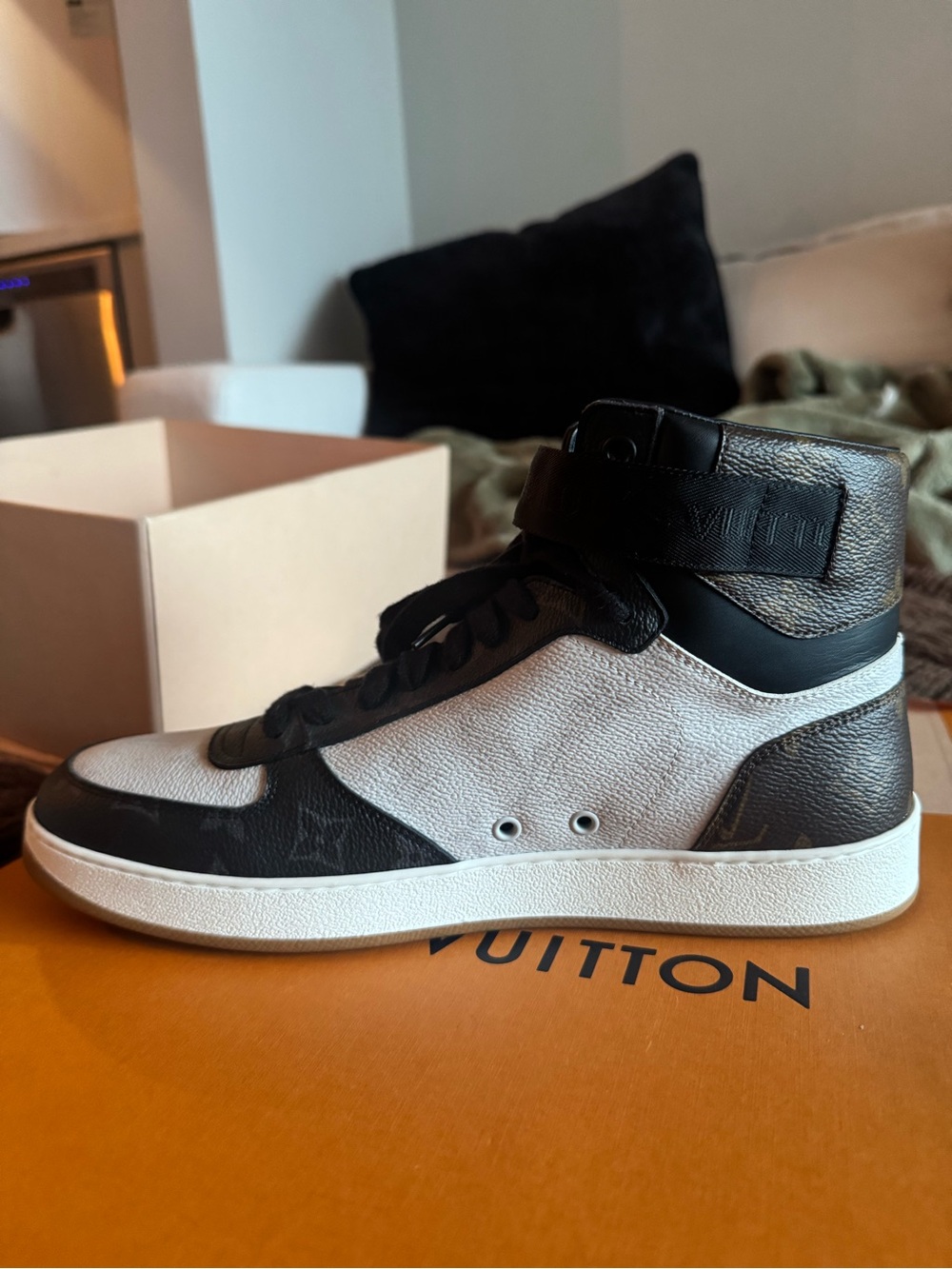 Louis Vuitton Men’s High-Top Sneaker in Black and White